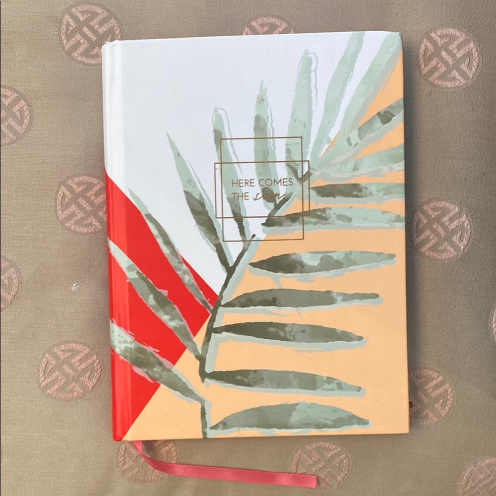 Anthropologie Tropical Leaf Notebook - Red, Green, Beige